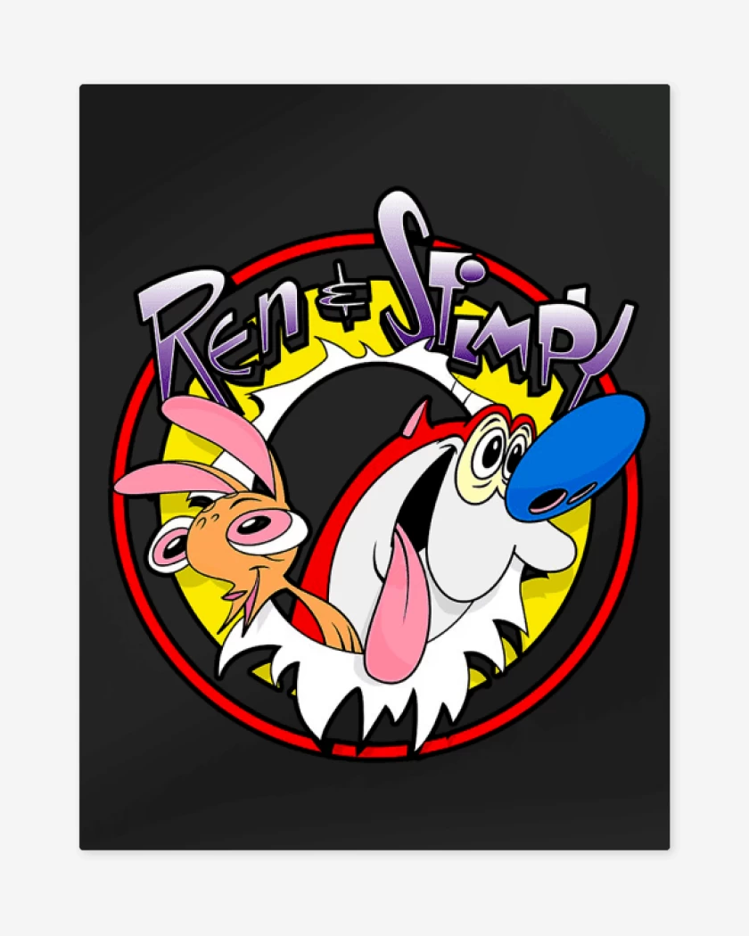 Print metalico Negro de ren y stimpy