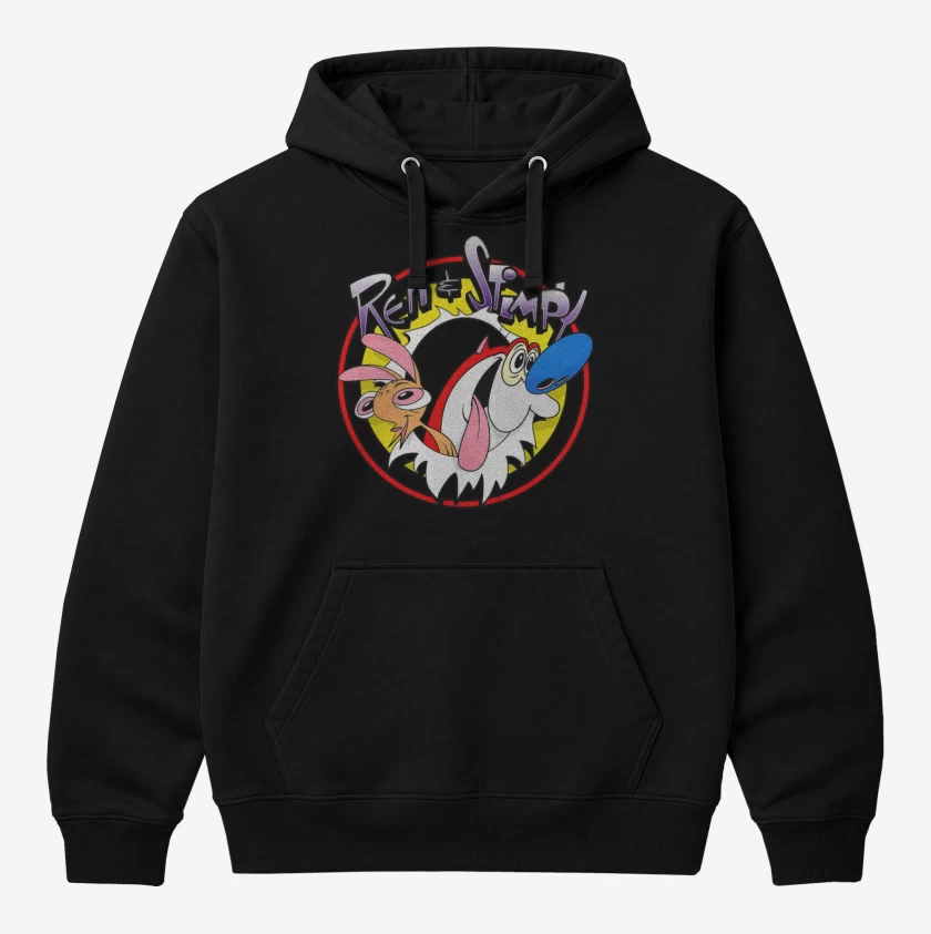 Polerón Canguro Negro de ren y stimpy