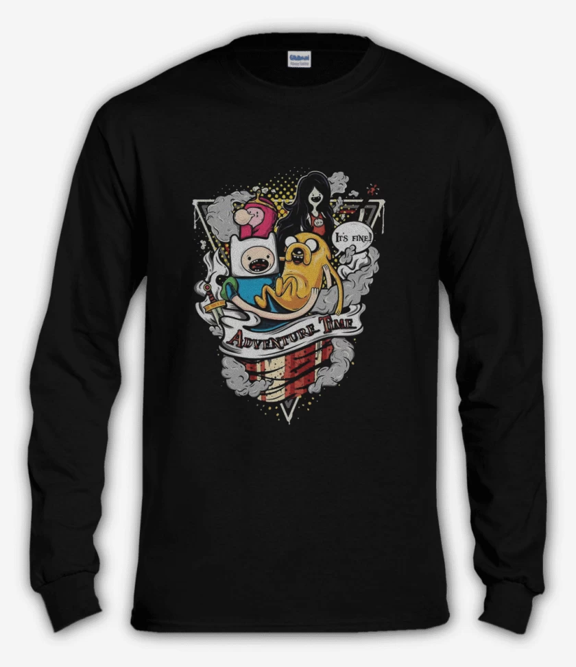 Polera manga larga Negro de Adventure time