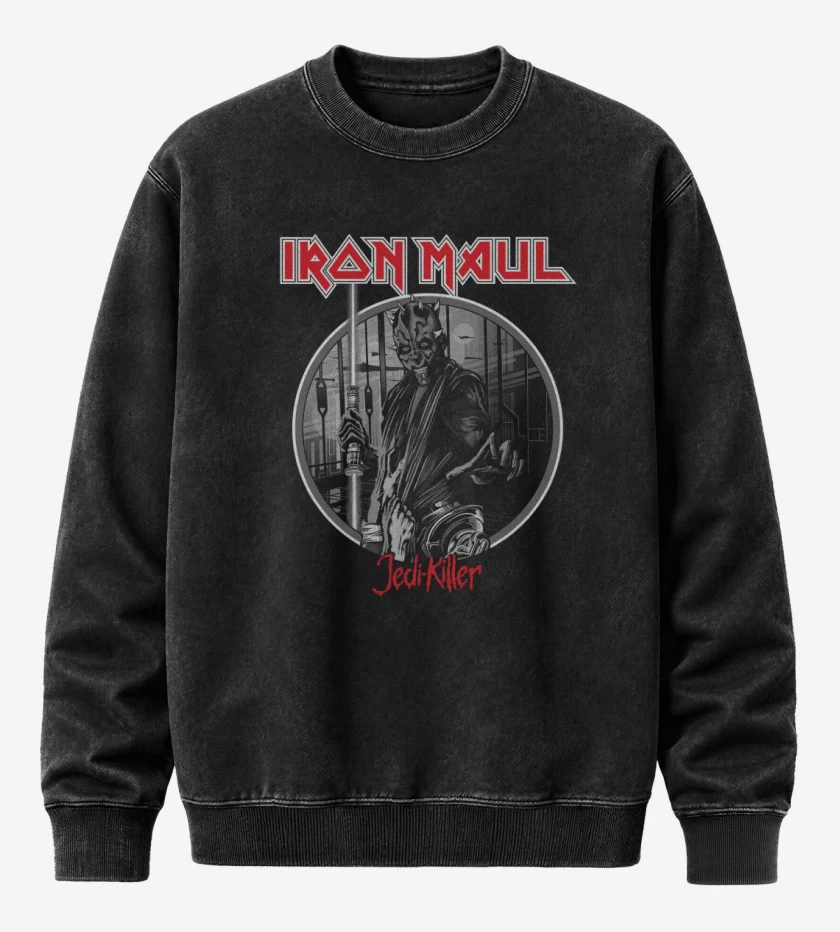 Poleron Polo Acid Wash Negro de Jedi killer
