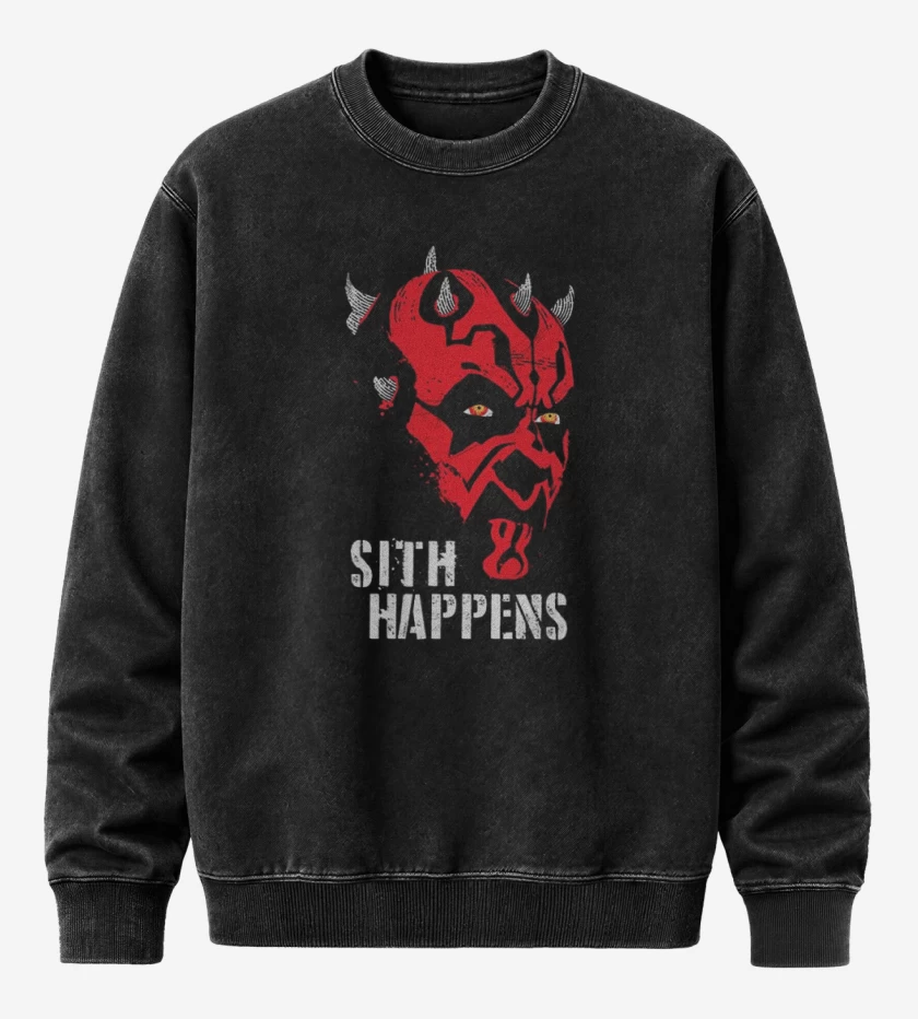 Poleron Polo Acid Wash Negro de Sith happens
