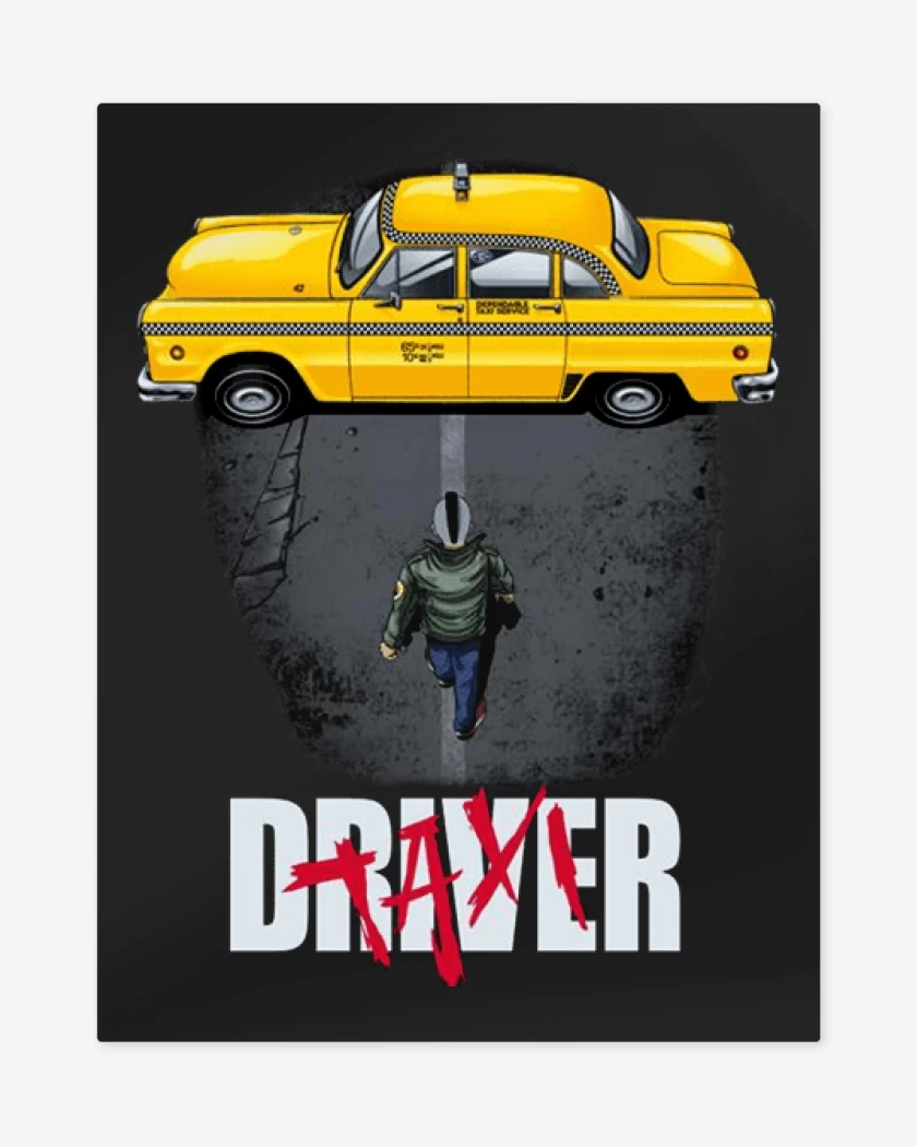 Print metalico Negro de Taxi driver 3