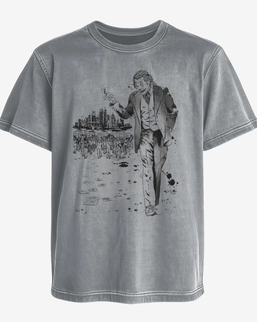 Polera desgastada Gris Melange de Comodin 
