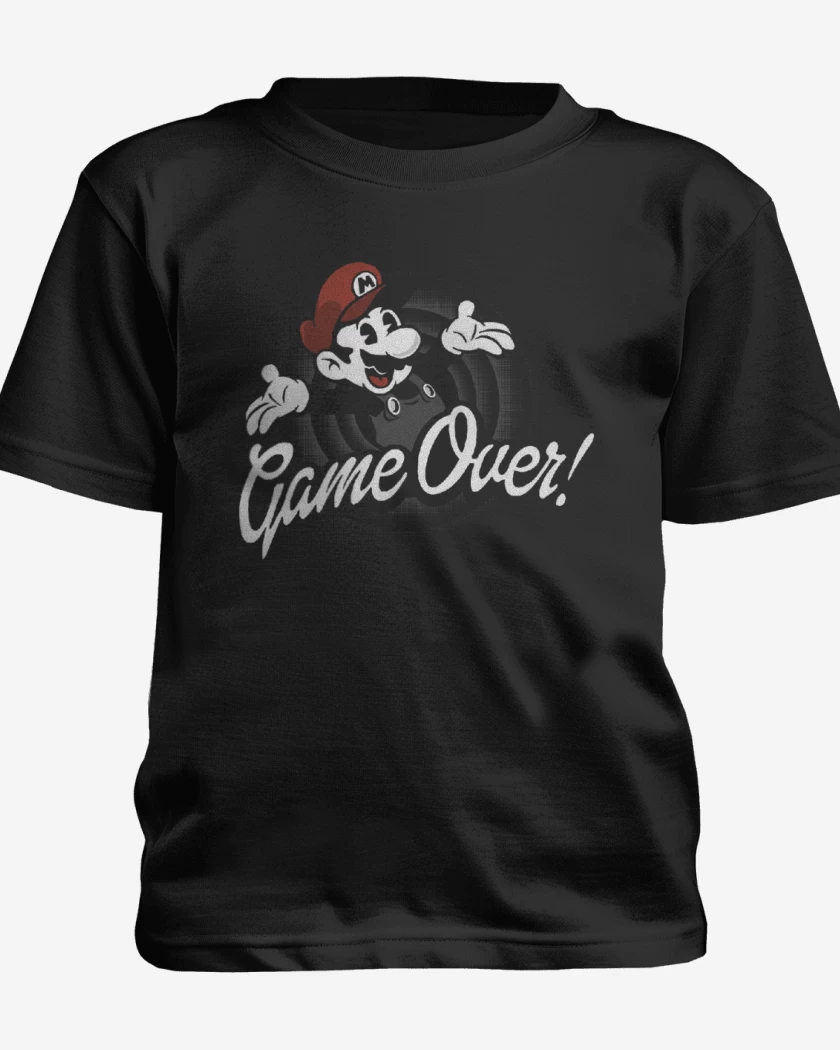 Polera de niño Negro de Super bigote over