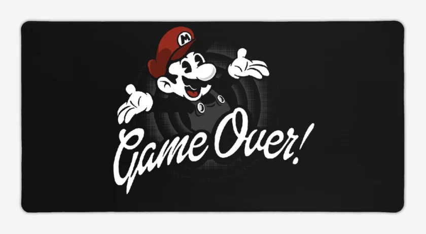 Mouse pad Gamer Negro de Super bigote over