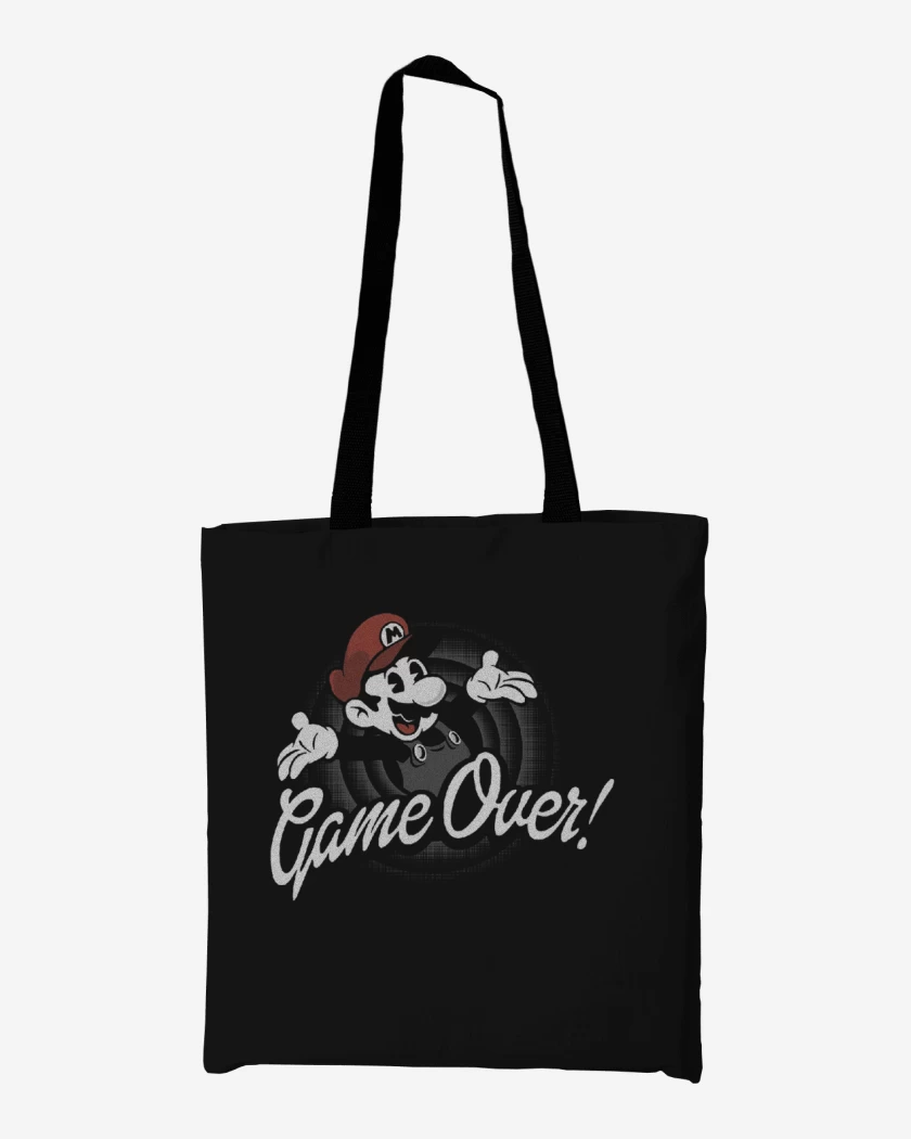 Totebag Negro de Super bigote over