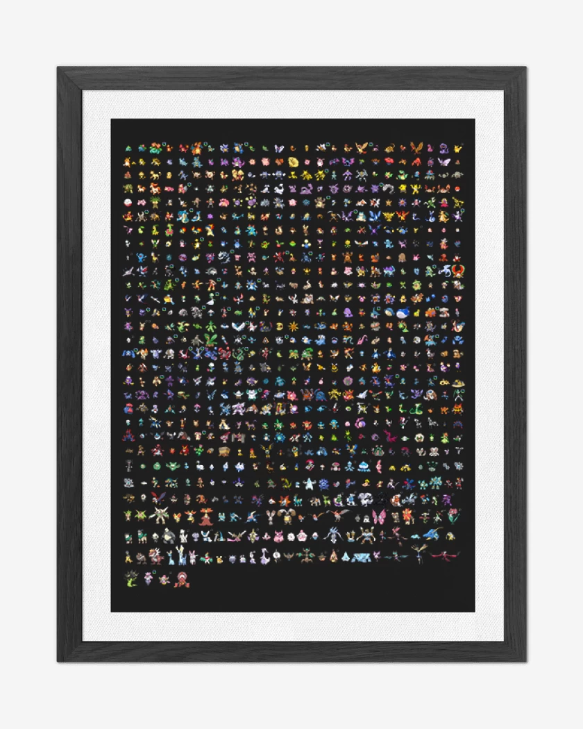 Cuadro decorativo Pokemones 8 bits full