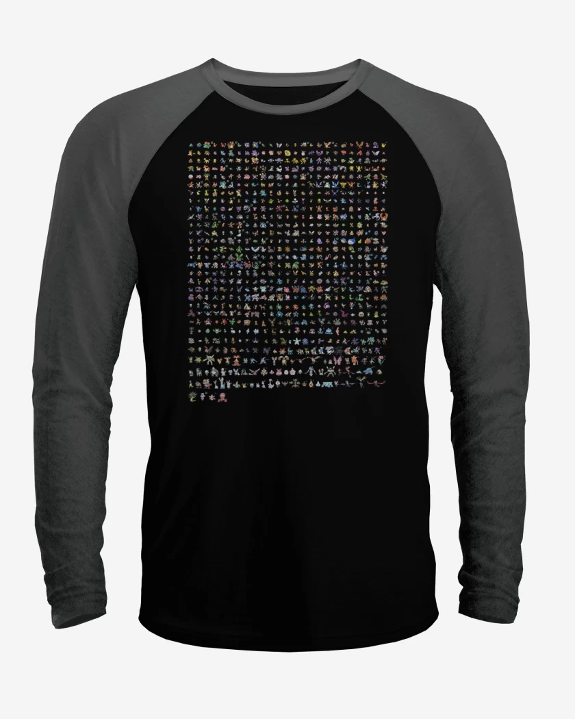 Polera Raglan Pokemones 8 bits full