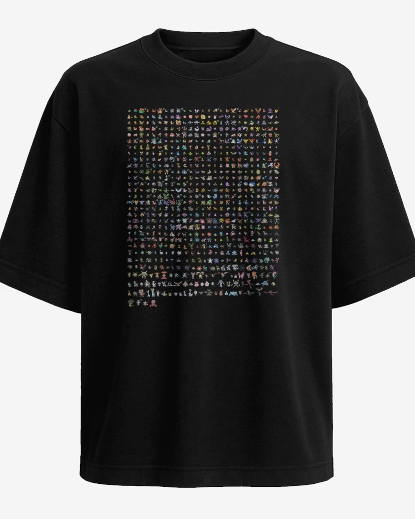 Polera Oversize Pokemones 8 bits full