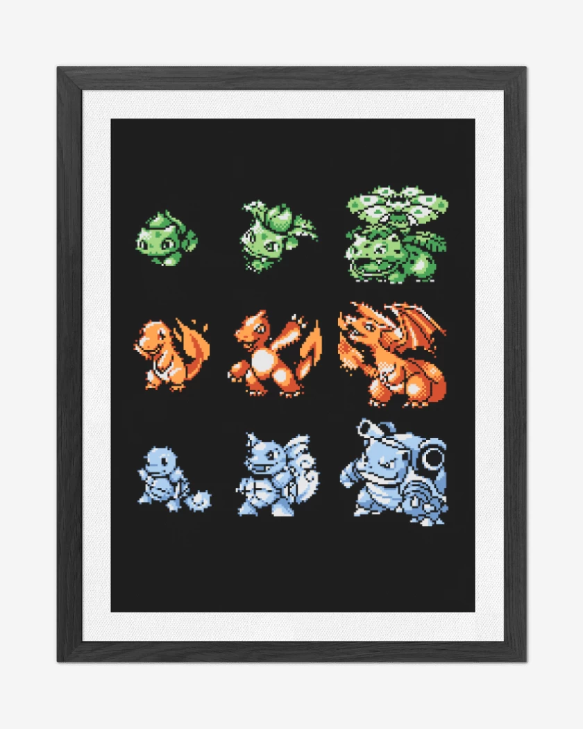 Cuadro decorativo Pokemones 8 bits