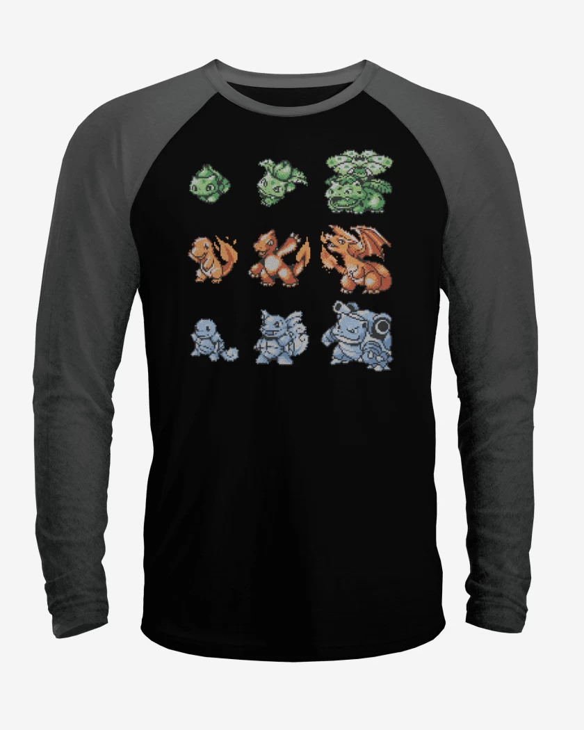 Polera Raglan Pokemones 8 bits
