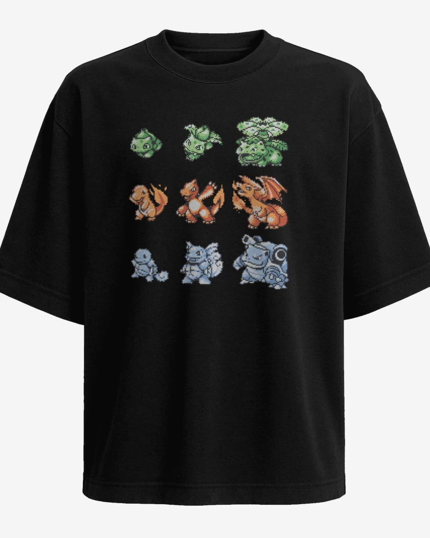 Polera Oversize Pokemones 8 bits