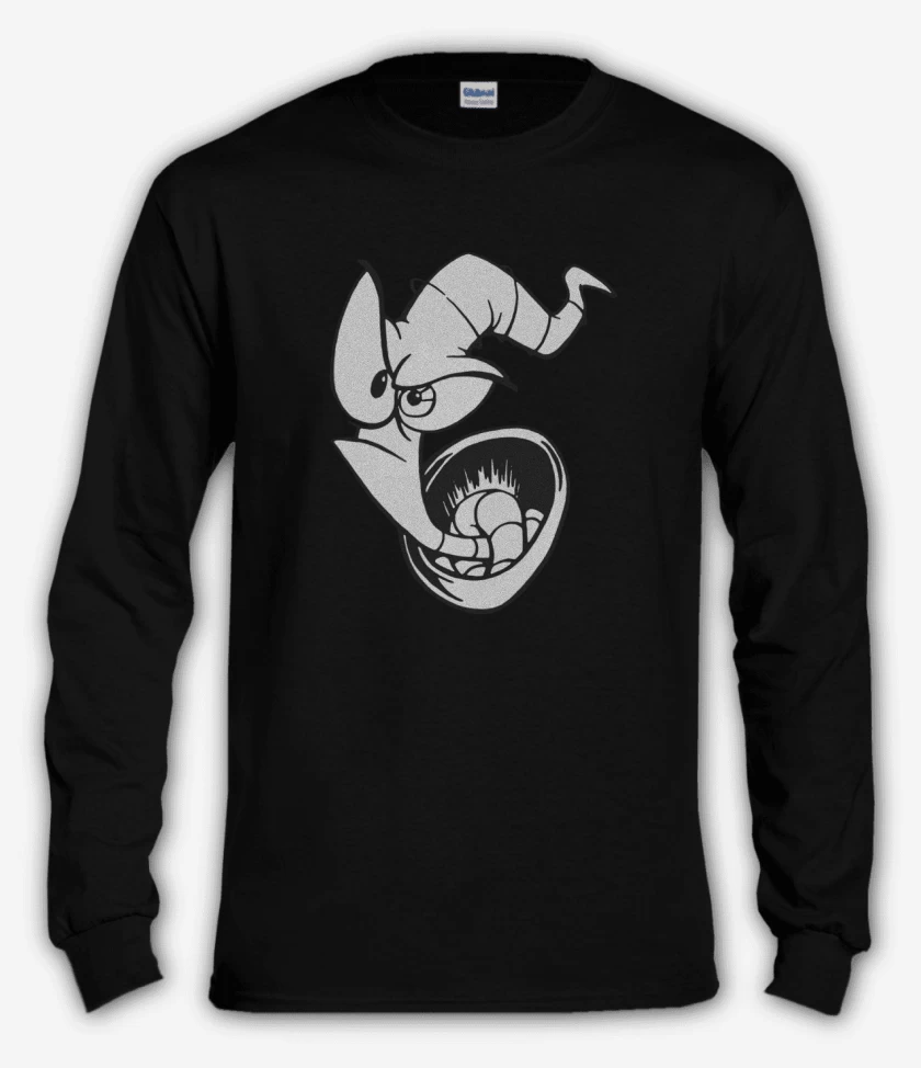 Polera manga larga Negro de earthworm jim