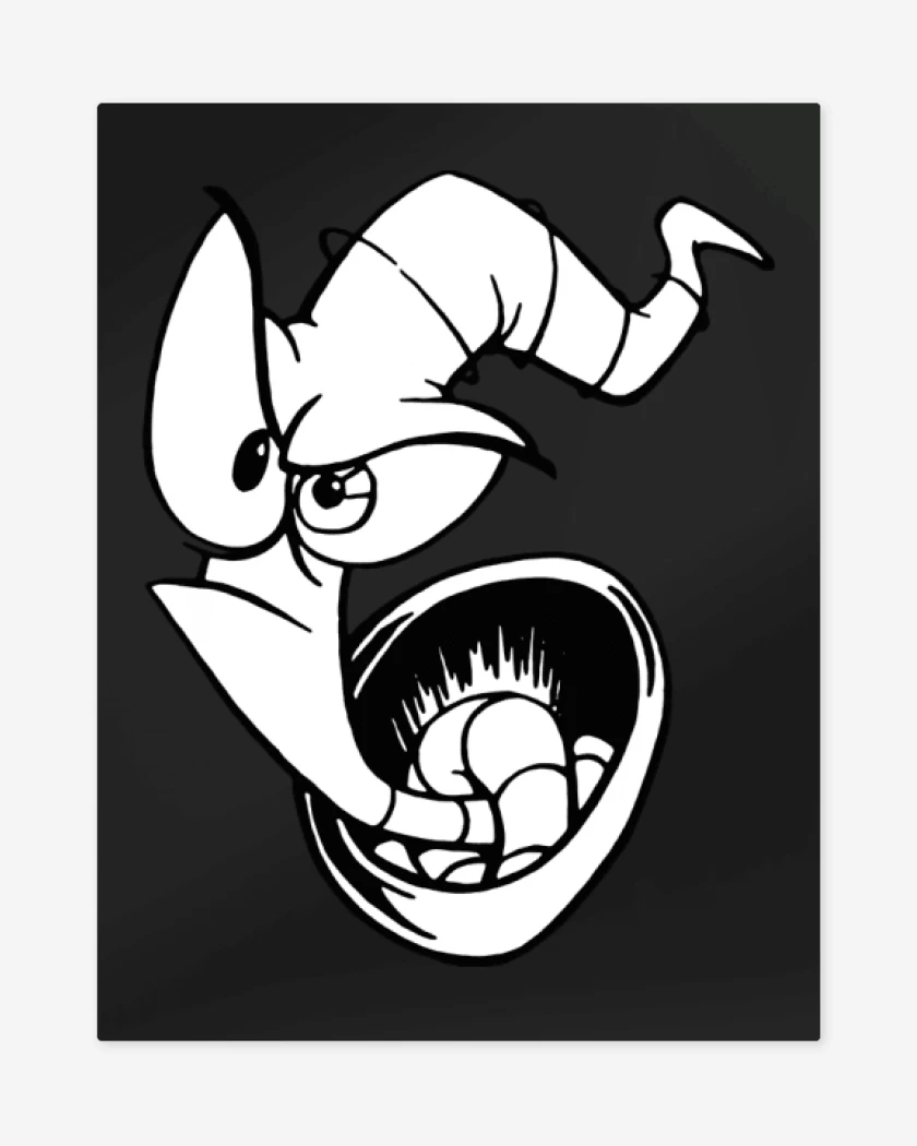Print metalico Negro de earthworm jim