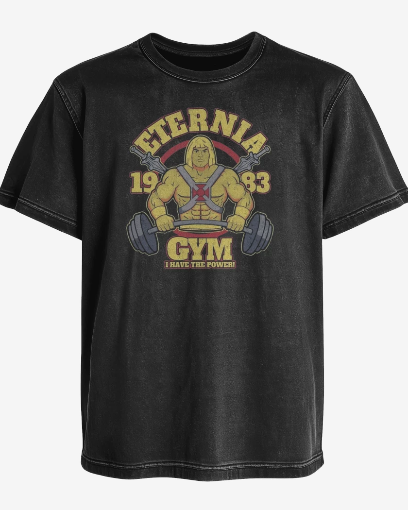 Polera desgastada Negro de ETERNIA GYM