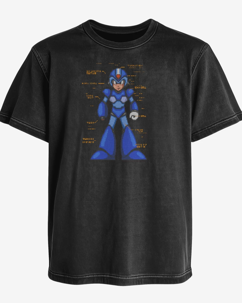 Polera desgastada Megaman x intro