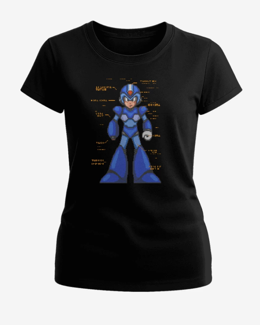 Polera de Mujer Negro de Megaman x intro