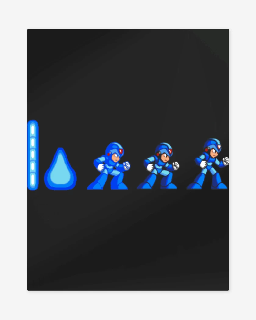Print metalico Negro de Megaman x inicio