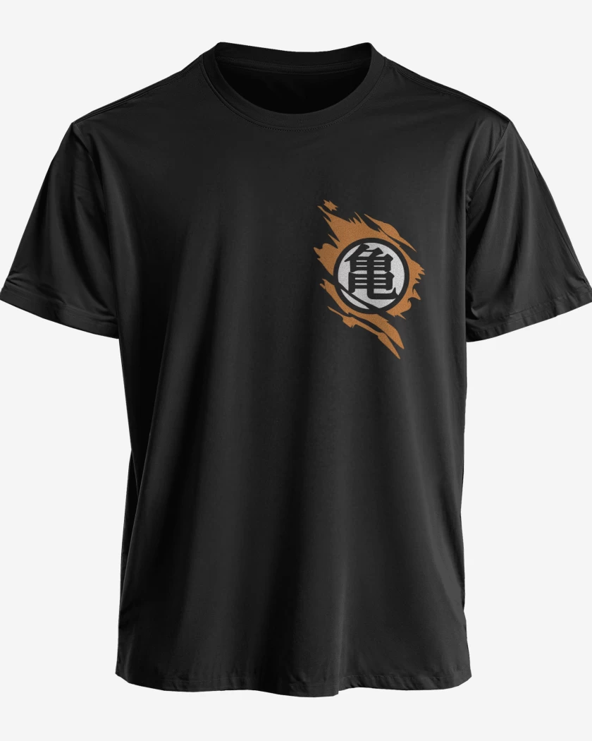Polera premium Negro de Kanji Roto (Bolsillo)