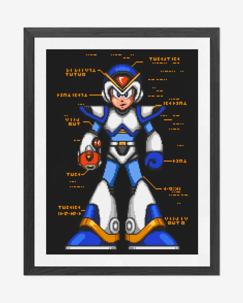 Cuadro decorativo Megaman x armadura frontal