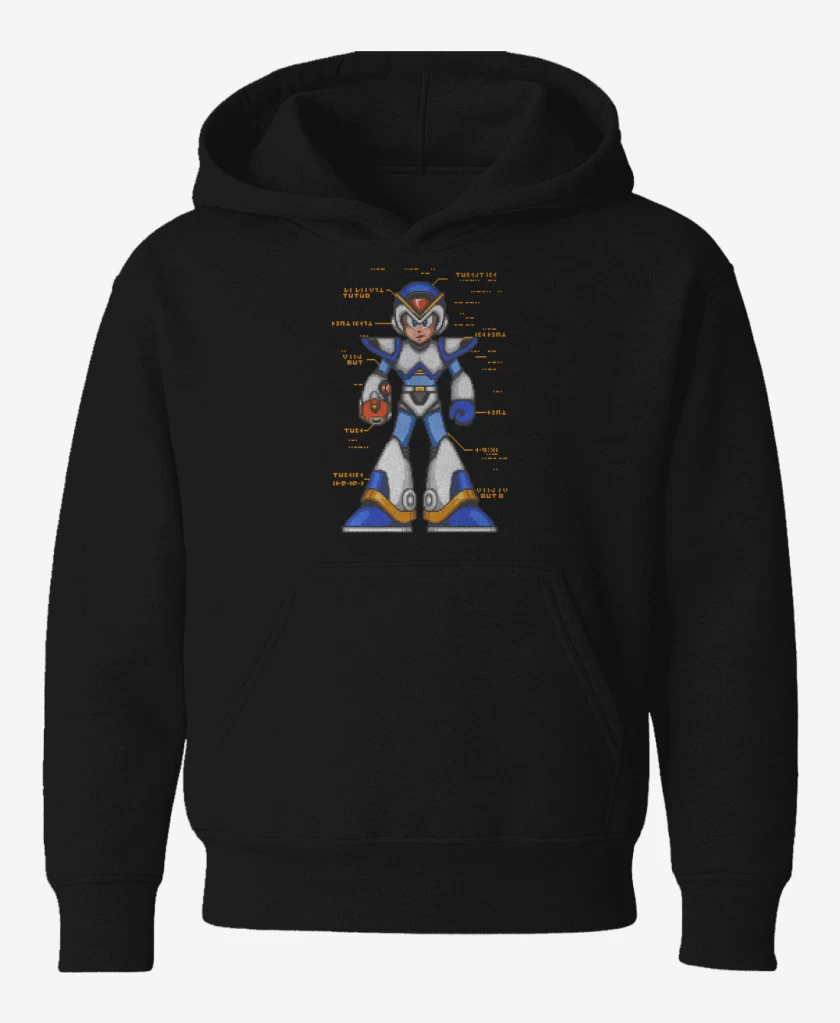 Poleron de niño Megaman x armadura frontal