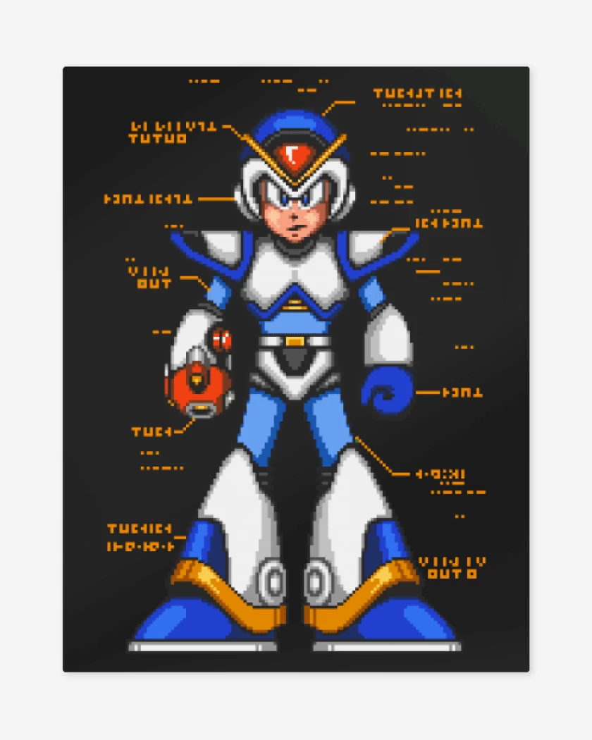 Print metalico Megaman x armadura frontal