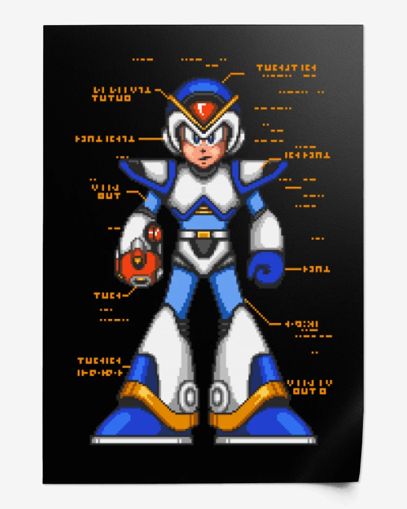 Print Megaman x armadura frontal