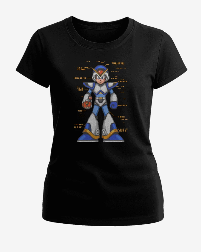 Polera de Mujer Megaman x armadura frontal