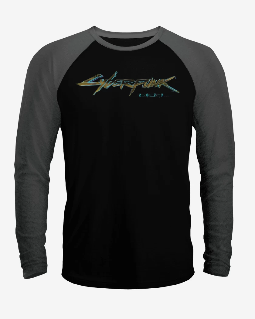 Polera Raglan Negro / Negro Heather de Cyberpunk 2077