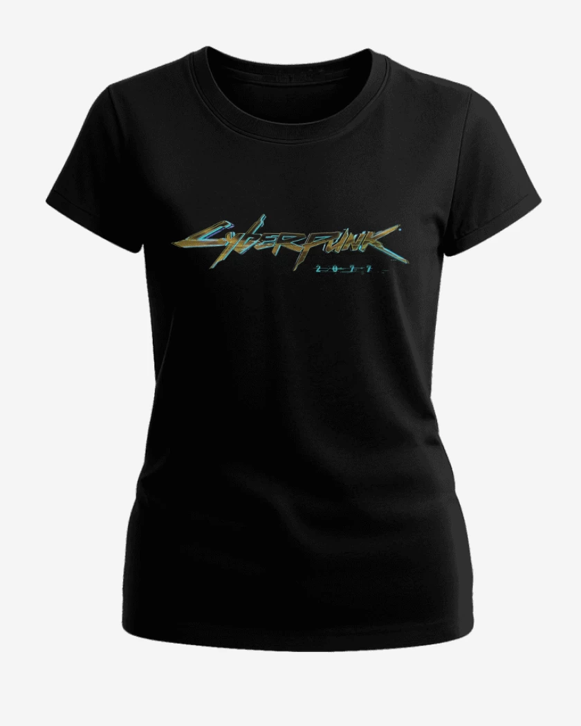 Polera de Mujer Negro de Cyberpunk 2077