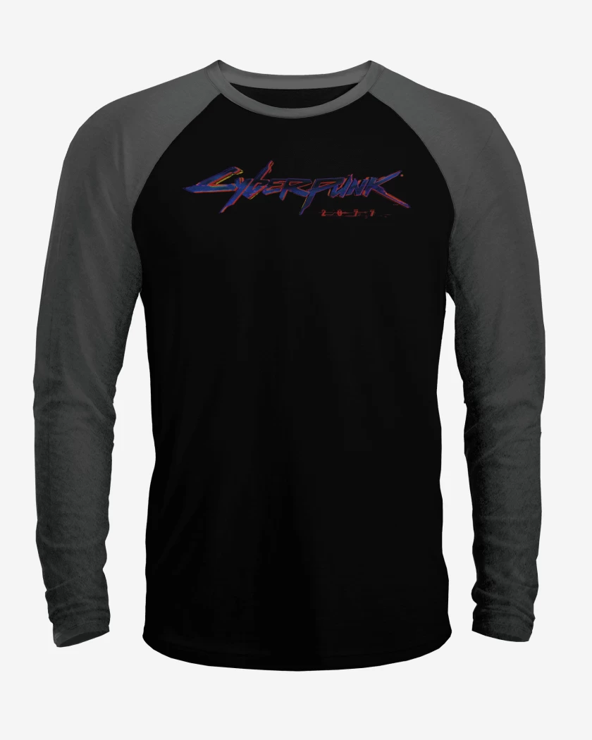 Polera Raglan Negro / Negro Heather de cyberpunk 2077 2