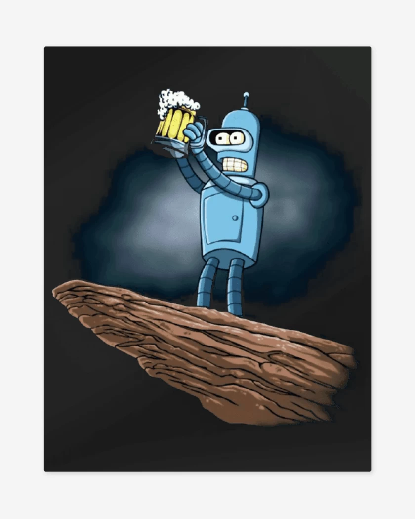 Print metalico Negro de el ciclo sin beer 