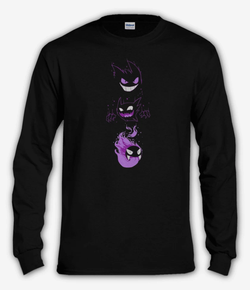 Polera manga larga Negro de Poke ghost