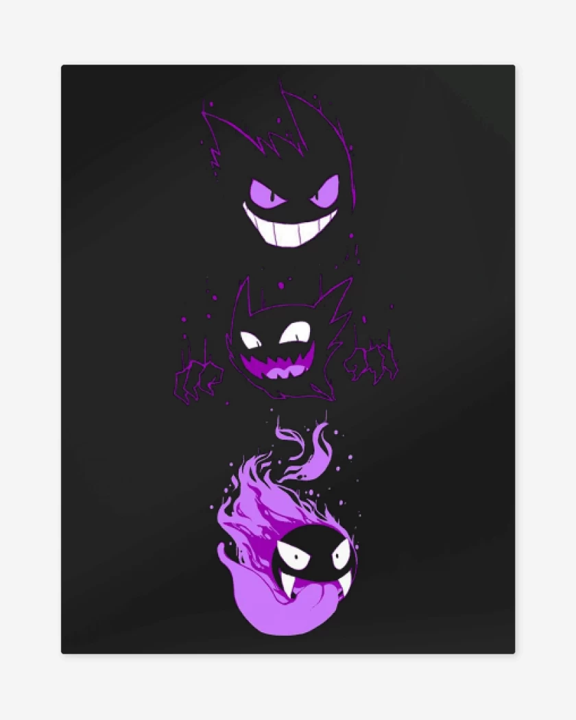 Print metalico Negro de Poke ghost