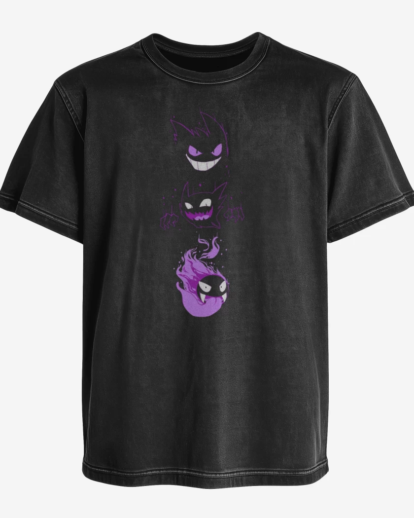 Polera desgastada Negro de Poke ghost