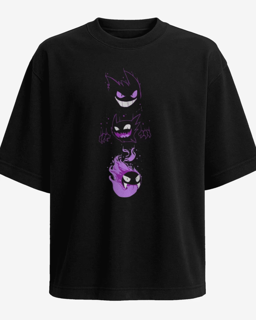Polera Oversize Negro de Poke ghost