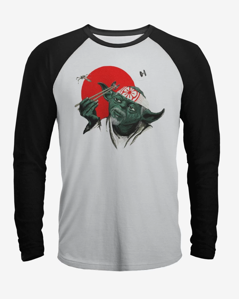 Polera Raglan Blanco / Negro de Yoda Miyagi 