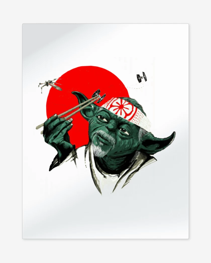 Print metalico Blanco de Yoda Miyagi 