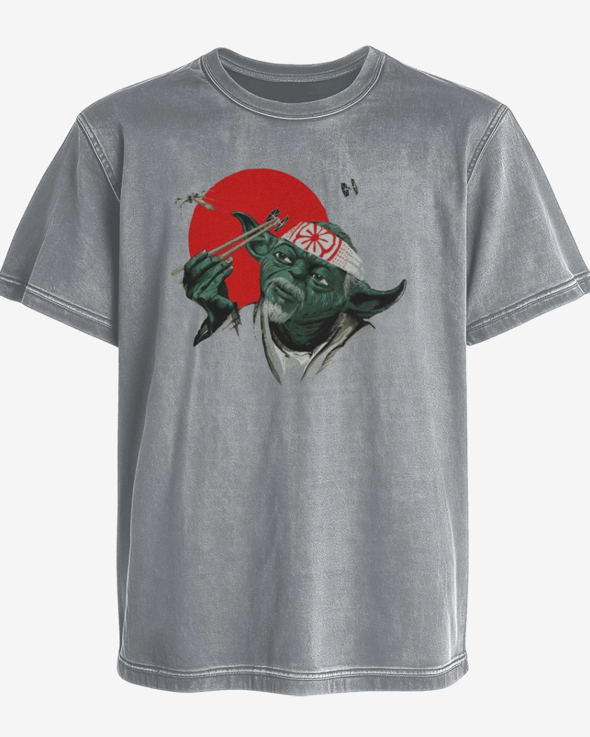 Polera desgastada Gris Melange de Yoda Miyagi 