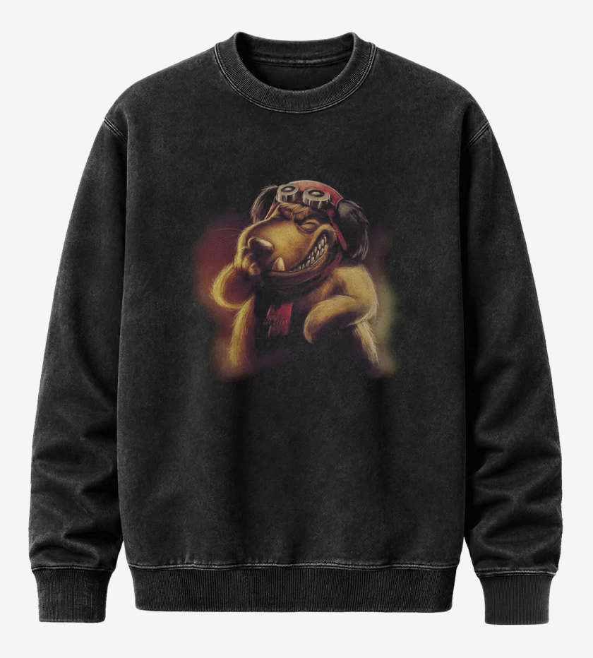 Poleron Polo Acid Wash Negro de Pattan 8 