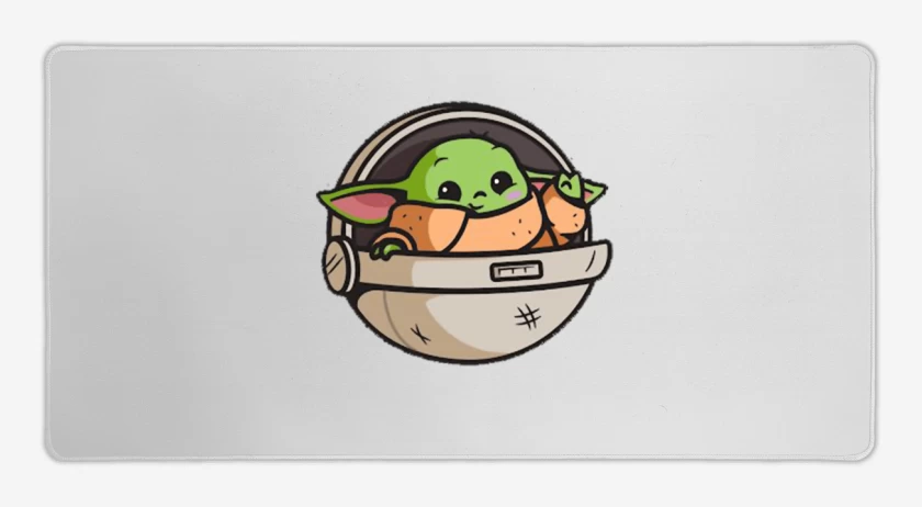 Mouse pad Gamer Blanco de Baby capsul yoda