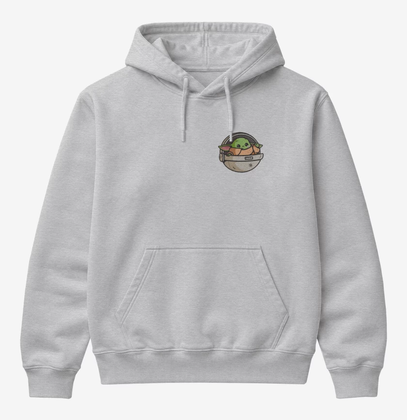 Poleron Canguro básico Gris Melange de Baby capsul yoda