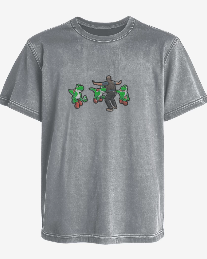Polera desgastada Gris Melange de Velociyoshi