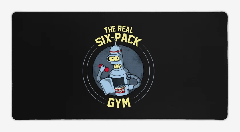 Mouse pad Gamer Negro de Real Six Pack 