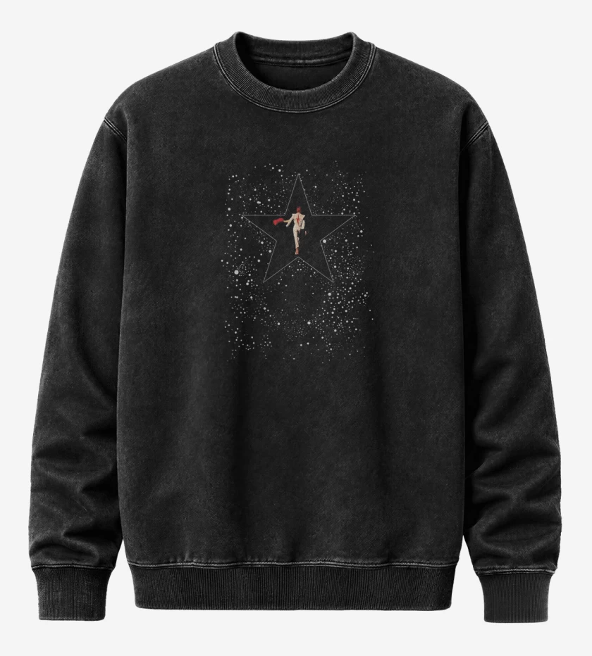 Poleron Polo Acid Wash Negro de Star bowie 