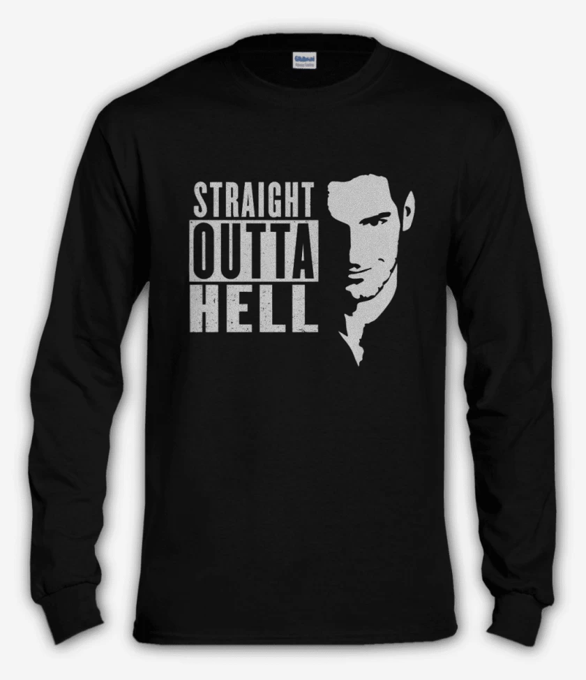 Polera manga larga Negro de Lucifer hell