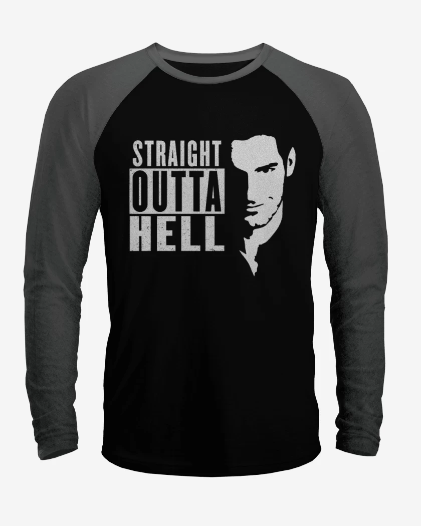 Polera Raglan Negro / Negro Heather de Lucifer hell
