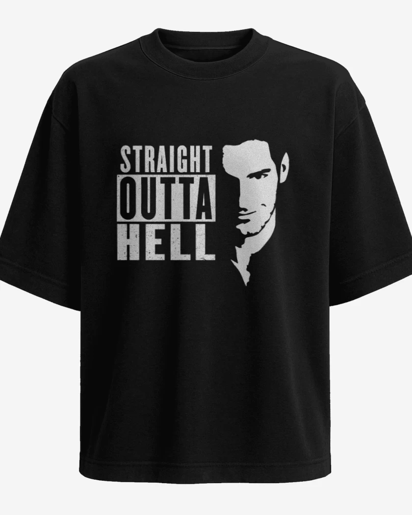 Polera Oversize Negro de Lucifer hell