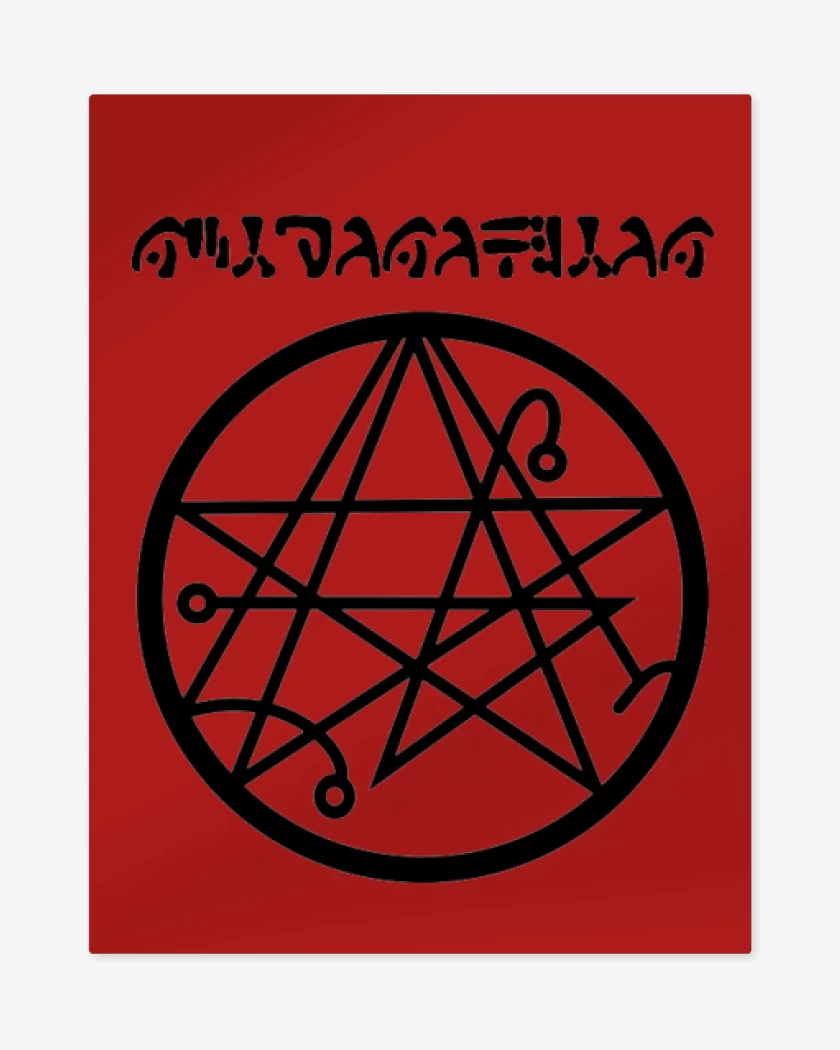 Print metalico Rojo de necronomicon II
