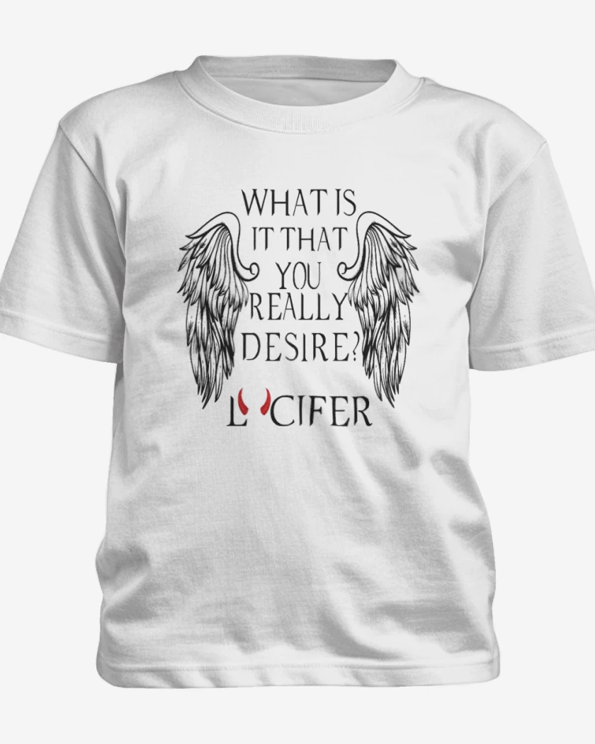 Polera de niño Blanco de lucifer in hell 2